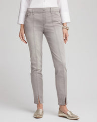 Chico's Women | Petite Silver Pull-On Slim Ankle Jeggings SILVER BIRCH WASH