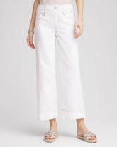 Chico's Women | Petite No Stain Pull-On Wide Leg Cropped Jeans ALABASTER