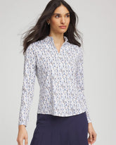 Chico's Women | Zenergy® UPF Rice Ruffle Top CRYSTAL TOPAZ