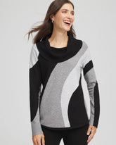 Chico's Women | Zenergy® Luxe Intarsia Cowlneck Top FROSTED GRAY HEATHER
