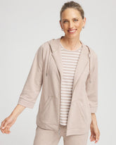 Chico's Women | Zenergy® French Terry Full-Zip Jacket LIGHT TAUPE HEATHER