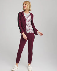 Chico's Women | Zenergy® Soft Brushed Striped Top DEEP CHIANTI