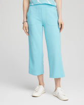 Chico's Women | Zenergy® French Terry Gauze-Inset Cropped Pants PARADISO BLUE