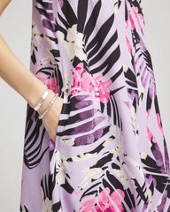 Chico's Women | Zenergy® Floral Palms Lightweight Midi Dress VIOLET AURA