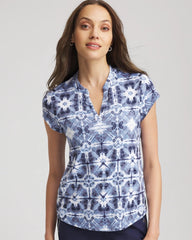 Chico's Women | Zenergy® UPF Printed Polo Top CANYON BLUE