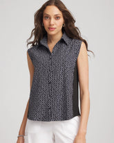 Chico's Women | Zenergy® UPF Geo-Print Shirt BLACK