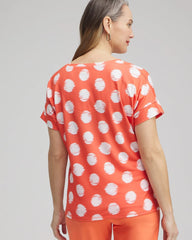 Chico's Women | Zenergy® Dots Drop Shoulder Tee NECTARINE