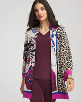 Chico's Women | Travelers™ Collection Artisanal Cardigan BLACKENED BURGUNDY
