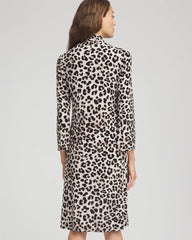 Chico's Women | Travelers™ Animal-Print Mockneck Midi Dress DEEP TAUPE