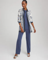 Chico's Women | Travelers™ Collection Paisley Mesh Shirt Jacket CANYON BLUE