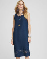 Chico's Women | Travelers™ Sleeveless Crushed Cutout-Hem Dress BLUE CASA
