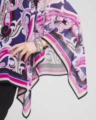 Chico's Women | Travelers™ Paisley Chiffon Layered Top PURPLE CLOVER