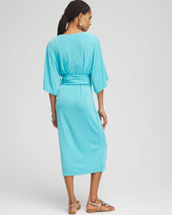 Chico's Women | Travelers™ Kimono Sleeved V-Neck Dress TURQ BLUE