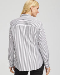 Chico's Women | No Iron™ Lurex Striped Shirt OPTIC WHITE