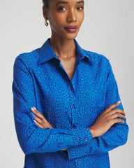 Chico's Women | No Iron™ Jacquard Animal Motif Shirt COBALT STONE