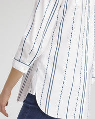 Chico's Women | No Iron™ Striped Buttonback Stretch Tunic SEAPORT