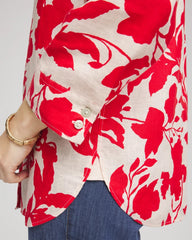 Chico's Women | No Iron™ Floral Linen Shirt RED GLOW