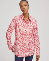 Chico's Women | No Iron™ Long-Sleeved Folklore-Floral Shirt FOLKLORIC RED
