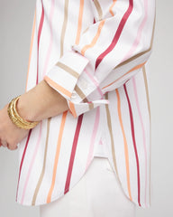 Chico's Women | No Iron™ Striped Stretch-Sateen Shirt ECRU
