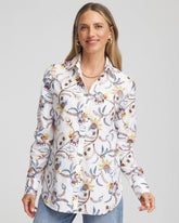 Chico's Women | No Iron™ Long-Sleeved Floral Shirt OPTIC WHITE