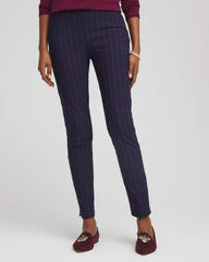 Chico's Women | Pinstriped Brigitte™ Slim Pull-On Ankle Pants PASSPORT BLUE