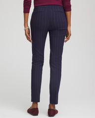 Chico's Women | Pinstriped Brigitte™ Slim Pull-On Ankle Pants PASSPORT BLUE