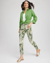 Chico's Women | Brigitte™ Slim Ankle Palm-Print Pants ECRU