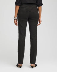Chico's Women | Brigitte™ Slim Full-Length Jacquard Pants BLACK