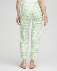 Chico's Women | Brigitte™ Wide Leg Plaid Cropped Pants MOROCCAN MINT