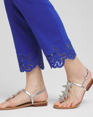 Chico's Women | Brigitte™ Pull-On Cutwork Cropped Pants RICH COBALT