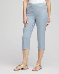 Chico's Women | Brigitte™ Cross Dye Capri Pants BLUE PEARL