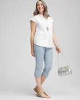 Chico's Women | Brigitte™ Cross Dye Capri Pants BLUE PEARL