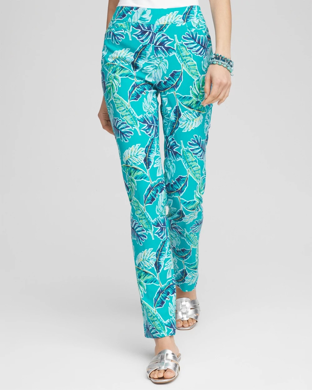 Chico's Women | Brigitte™ Tropical Slim Leg Pants SEASPRAY