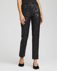 Chico's Women | Juliet Black Foiled Slim Ankle Pants BLACK