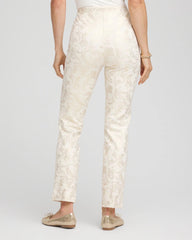 Chico's Women | Juliet Golden Foiled Slim Ankle Pants ENGLISH CREAM