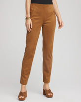 Faux Suede Juliet Slim Ankle Pants