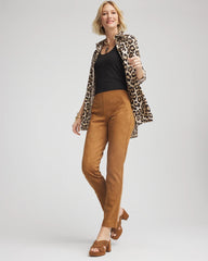 Chico's Women | Faux Suede Juliet Slim Ankle Pants BURNT SIENNA