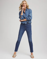 Chico's Women | Girlfriend Slim Frayed Ankle Jeans KAILUA INDIGO