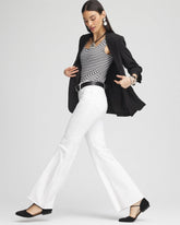 Girlfriend No Stain Frayed Flared Jeans