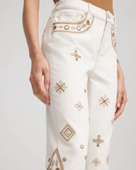Chico's Women | Embellished Girlfriend Slim Ankle Jeans SEA SALT
