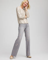 Rose Gold Embellished Girlfriend Flared Jeans