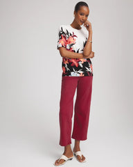 Chico's Women | Girlfriend Cropped Wide-Leg Jean RUSSET RED