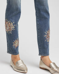 Embellished Starbursts Girlfriend Slim Ankle Jeans