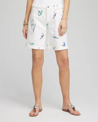 Girlfriend Cuffed Swing Denim Shorts