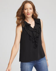 Chico's Women | Satin Ruffle Tank BLACK