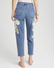Chico's Women | Embellished Tapered Cropped Jean ALICANTE INDIGO
