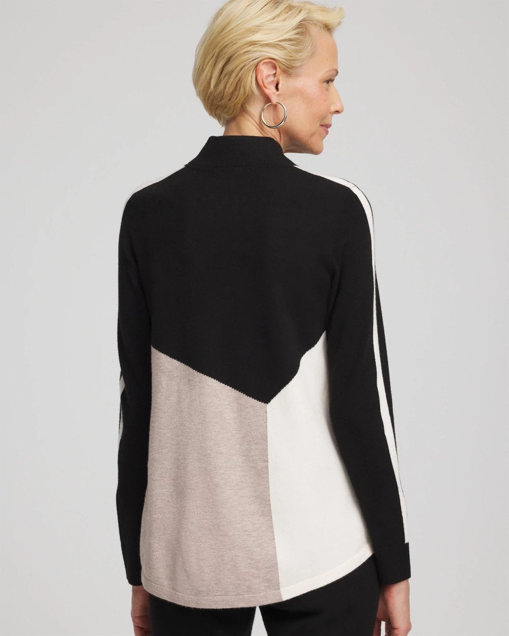 Chico's Women | Zenergy® Luxe Colorblock Half-Zip Pullover SOFT TAUPE HEATHER