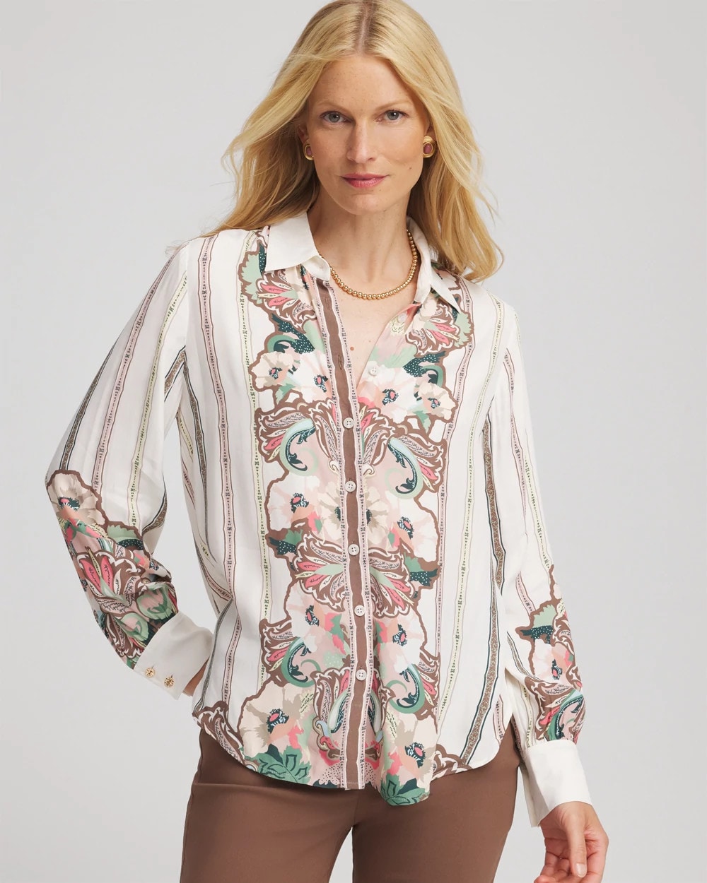Chico's Women | Silky Classic-Fit Shirt ECRU