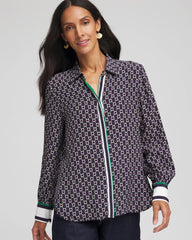 Chico's Women | Faux Silk Twill Shirt PASSPORT BLUE
