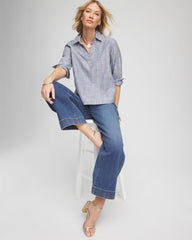 Chico's Women | Striped Soft Denim Popover INDIGO